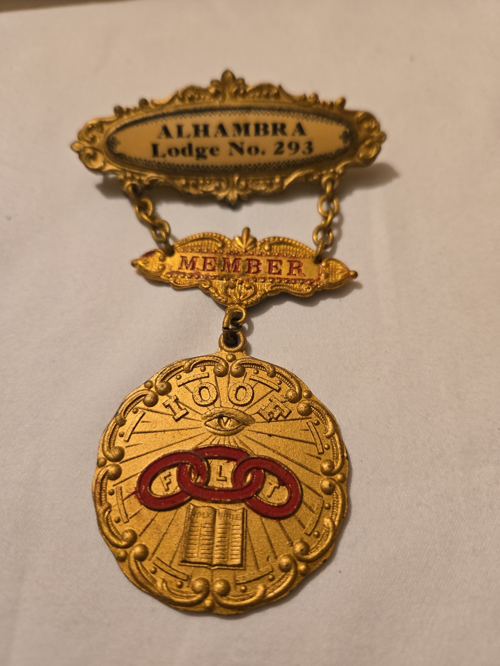 Vintage Gold Member Medallion Pendant